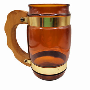 Vintage Siesta Ware 6 Small Amber Glass Souvenirs Seattle and Cowboy Boots with Wooden Handle Set of Two Vintage Siesta Ware 6 Small Amber Glass Souvenirs Seattle and Cowboy Boots with Wooden Handle Set of Two
